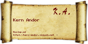 Kern Andor névjegykártya